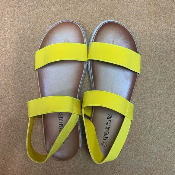 Dream Pairs Rosan Espadrille Platform Sandals Yellow, size 7.5 - Picture 3 of 6